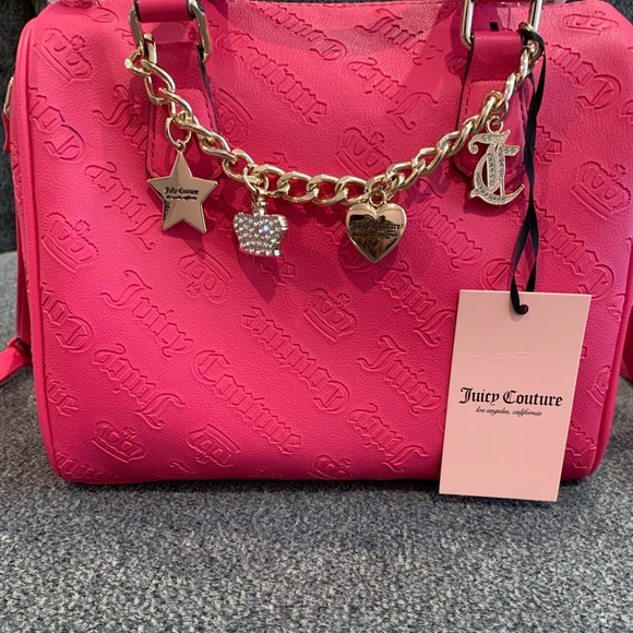 Juicy Couture Handbags - Juicy Couture Pink Flash Not Your Babe Satchel Crossbody Bag -NWT